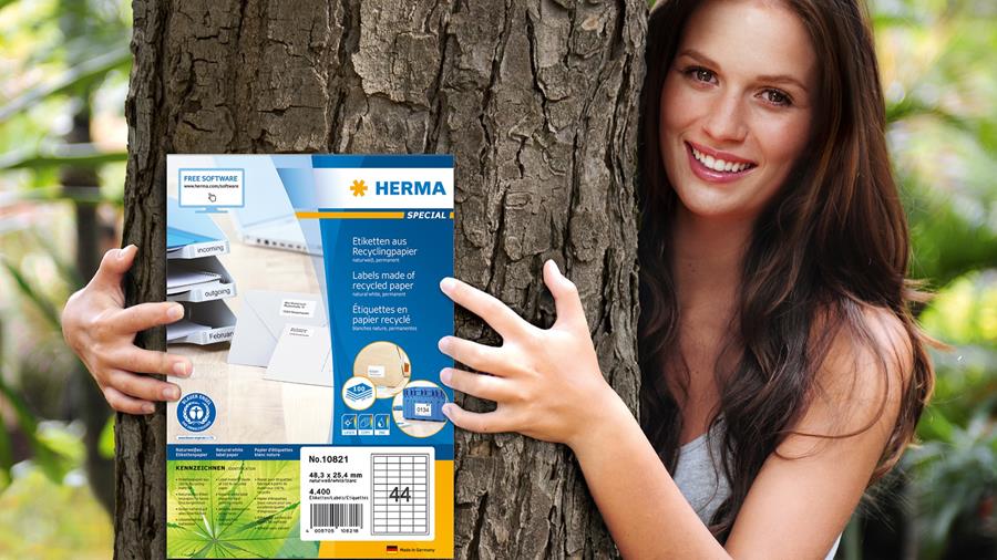 Recycling-etiketten van HERMA