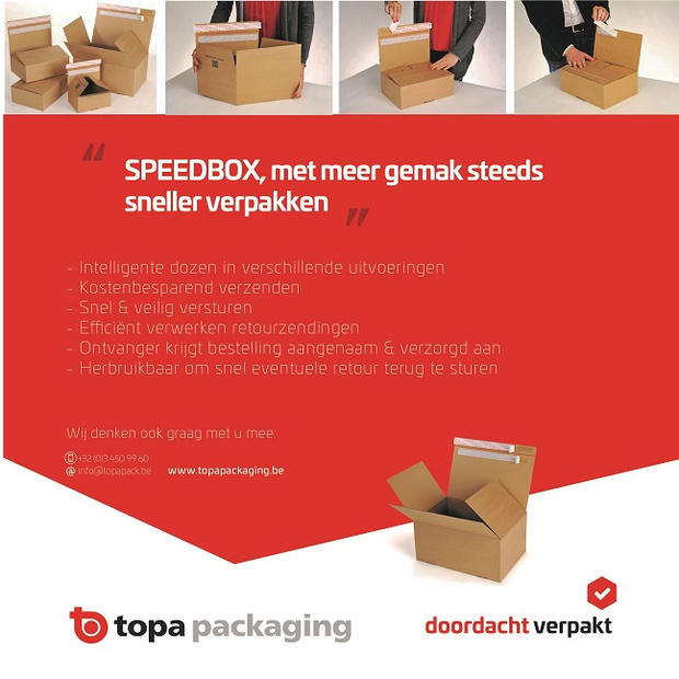 TOPA SPEEDBOX, met meer gemak steeds sneller verpakken