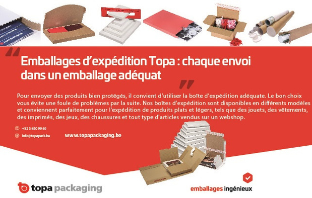 Emballages d'expédition Topa : chaque envoi dans un emballage adéquat