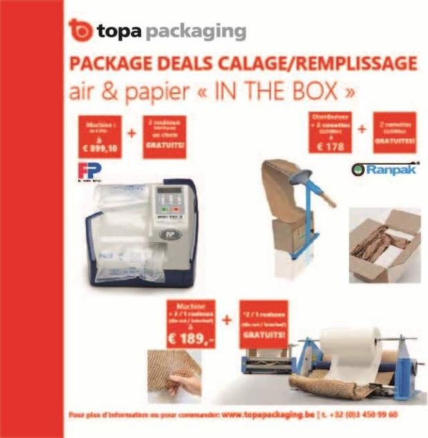 Package deals calage/remplissage air & papier "in the box"